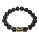 Браслет с руной Ансуз и нат.камнем Черный агат BSRF-24-23