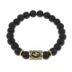 Браслет с руной Соулу и синт.камнем Шунгит BSRG-01-24