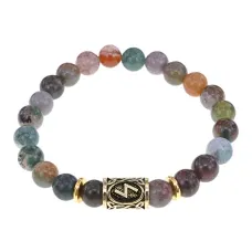 Браслет с руной Соулу и нат.камнем Яшма BSRG-01-25