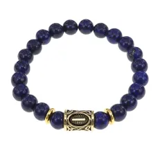 Браслет с руной Иса и нат.камнем Лазурит BSRG-02-10