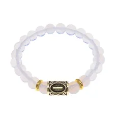 Браслет с руной Иса и синт. камнем Лунный камень BSRG-02-11