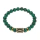 Браслет с руной Иса и синт.камнем Малахит BSRG-02-12