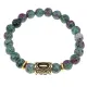 Браслет с руной Иса и синт.камнем Цоизит BSRG-02-22