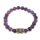 Браслет с руной Хагалаз и нат.камнем Аметист BSRG-04-03