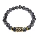 Браслет с руной Ингуз и нат.камнем Снежный обсидиан BSRG-05-14