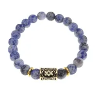 Браслет с руной Ингуз и нат.камнем Содалит BSRG-05-18