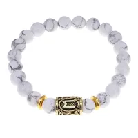 Браслет с руной Эваз и нат.камнем Кахолонг BSRG-06-07