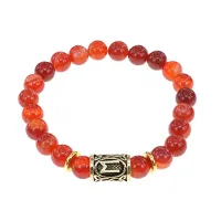 Браслет с руной Эваз и нат.камнем Сердолик BSRG-06-17