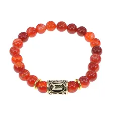 Браслет с руной Эваз и нат.камнем Сердолик BSRG-06-17