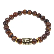 Браслет с руной Эваз и нат.камнем Тигровый глаз BSRG-06-19