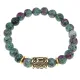 Браслет с руной Эваз и синт. камнем Цоизит BSRG-06-22