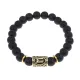 Браслет с руной Эваз и синт.камнем Шунгит BSRG-06-24