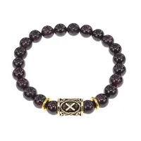 Браслет с руной Гебо и нат.камнем Гранат BSRG-08-06