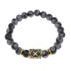 Браслет с руной Гебо и нат. камнем Снежный обсидиан BSRG-08-14