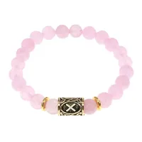 Браслет с руной Гебо и нат.камнем Розовый кварц BSRG-08-15