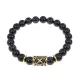Браслет с руной Гебо и нат. камнем Черный агат BSRG-08-23