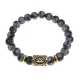 Браслет с руной Турисаз и нат.камнем Снежный обсидиан