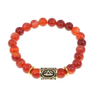 Браслет с руной Турисаз и нат. камнем Сердолик BSRG-09-17