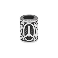 Бусина со славянской руной Чернобог, 13х10мм, нерж.сталь HB008-18