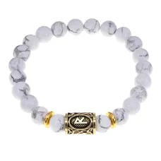 Браслет с руной Райдо и нат.камнем Кахолонг BSRG-10-07