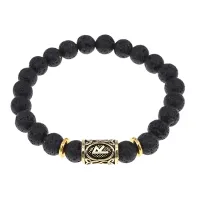 Браслет с руной Райдо и нат.камнем Лава BSRG-10-09