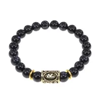 Браслет с руной Райдо и нат.камнем Черный агат BSRG-10-23