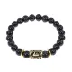 Браслет с руной Лагуз и нат.камнем Черный агат BSRG-11-23