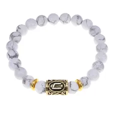 Браслет с руной Уруз и нат. камнем Кахолонг BSRG-13-07