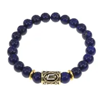 Браслет с руной Уруз и нат. камнем Лазурит BSRG-13-10