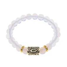 Браслет с руной Уруз и синт. камнем Лунный камень BSRG-13-11