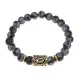 Браслет с руной Уруз и нат. камнем Снежный обсидиан BSRG-13-14