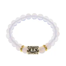 Браслет с руной Перт и синт.камнем Лунный камень BSRG-14-11