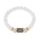 Браслет с руной Перт и синт. камнем Сахарный кварц BSRG-14-16