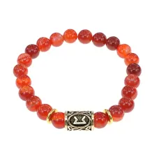 Браслет с руной Перт и нат.камнем Сердолик BSRG-14-17