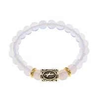 Браслет с руной Наутиз и синт. камнем Лунный камень BSRG-15-11