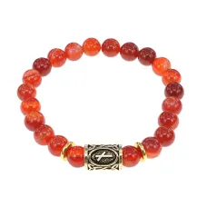 Браслет с руной Наутиз и нат. камнем Сердолик BSRG-15-17