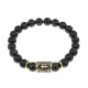 Браслет с руной Альгиз и нат.камнем Черный агат BSRG-16-23