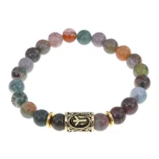 Браслет с руной Альгиз и нат. камнем Яшма BSRG-16-25