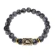 Браслет с руной Феху и нат.камнем Снежный обсидиан BSRG-17-14