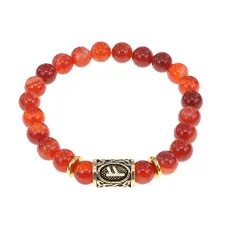 Браслет с руной Феху и нат.камнем Сердолик BSRG-17-17