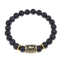 Браслет с руной Вуньо и синт.камнем Синий авантюрин BSRG-18-02