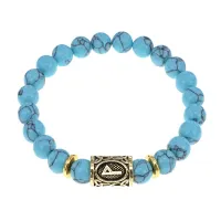 Браслет с руной Вуньо и синт. камнем Бирюза BSRG-18-05
