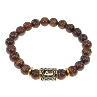 Браслет с руной Вуньо и нат. камнем Тигровый глаз BSRG-18-19