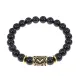 Браслет с руной Кеназ и нат. камнем Черный агат BSRG-19-23