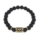 Браслет с руной Кеназ и синт. камнем Шунгит BSRG-19-24