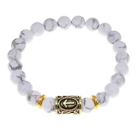 Браслет с руной Тейваз и нат.камнем Кахолонг BSRG-20-07