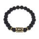 Браслет с руной Тейваз и синт.камнем Шунгит BSRG-20-24