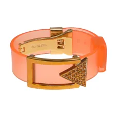 Браслет на ремешке со стразами, цвет оранжевый UF093-01