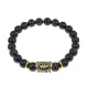 Браслет с руной Ансуз и нат.камнем Черный агат BSRG-24-23