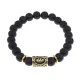 Браслет с руной Ансуз и синт. камнем Шунгит BSRG-24-24